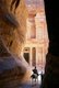 Jordan: The Siq (shaft) and Al Khazneh (The Treasury) in the backgound, Petra